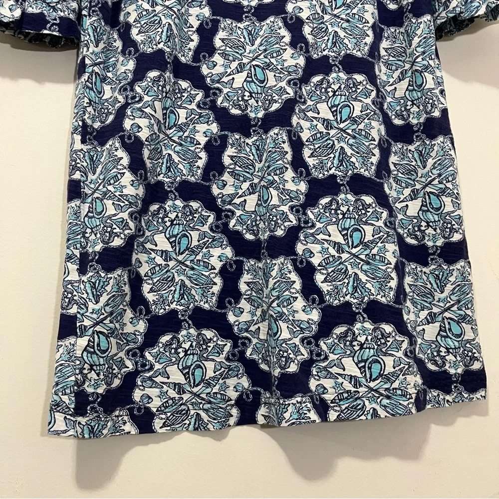 Lilly Pulitzer Tunic Dress XS Hey Sailor Mermaid Print Shift Seashells Nautical